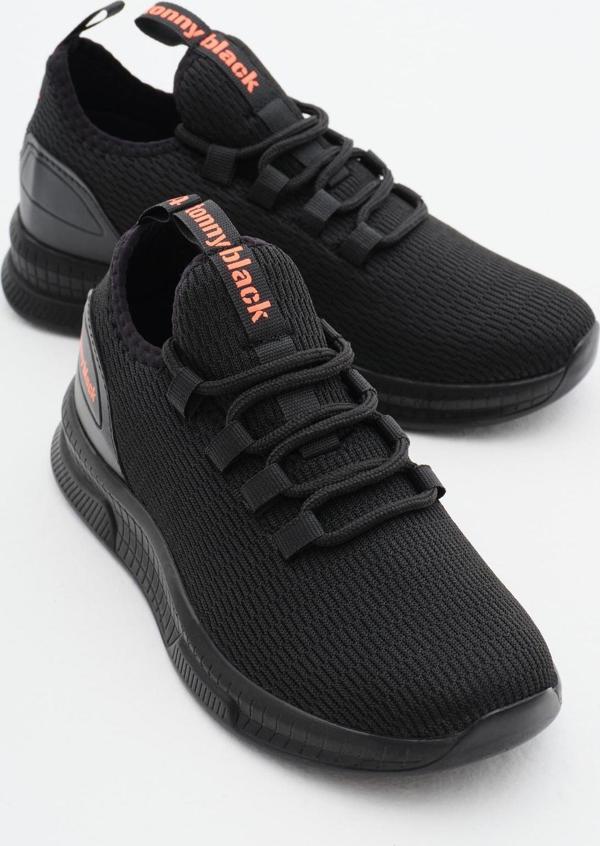 Tonny Black Unisex Siyah Nefes Alabilen Kumaş Poli Taban Bağcıklı Spor Ayakkabı - Image 1