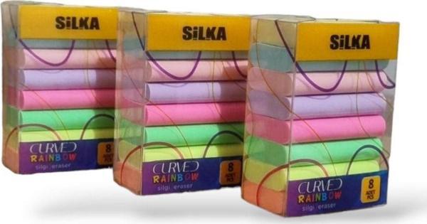Silka Pastel Silgi 8 Renkli×3 Adet - Image 1