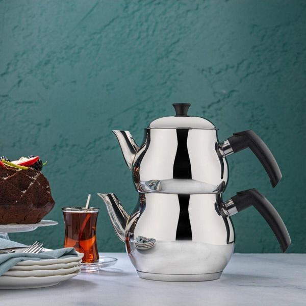 Schafer Base Çelik Çaydanlık Takımı 4 Parça-Inox - Image 1