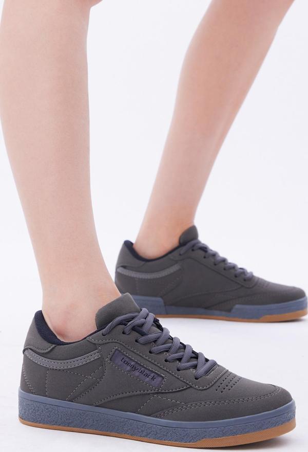 Tonny Black Unisex Füme Rahat Kalıp Poli Taban Bağcıklı Spor Ayakkabı - Image 1