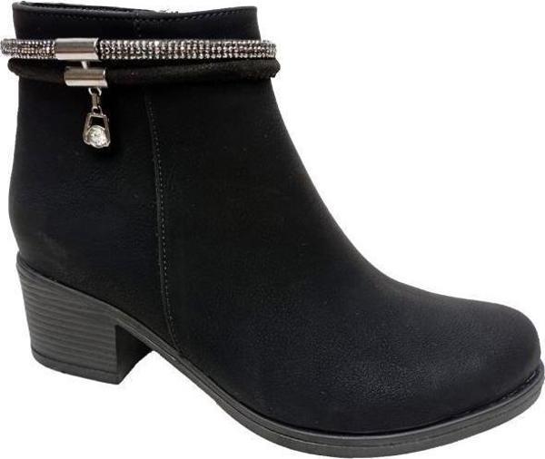 Fix 9303 Yağlı Deri Trend Fashion Fermuarlı Kadın Bot - Image 1