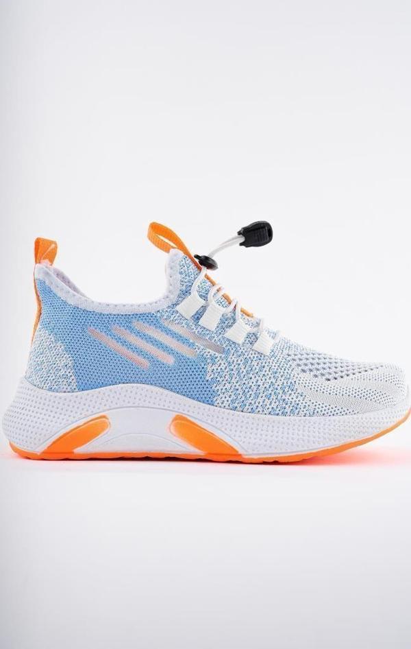Tutinom 507-24 Triko Sneaker Kız Çocuk Ayakkabı Beyaz Oranj 31-35 - Image 1