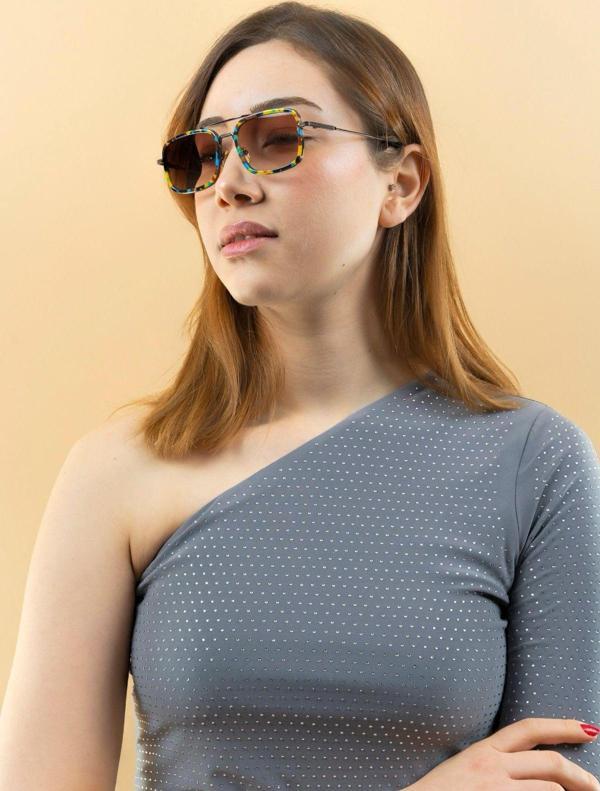 Lunox Helen Metal Geometrik Güneş Gözlüğü - Image 1