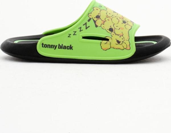 Tonny Black Çocuk Unisex Yeşil Poli Taban Ayıcık Desenli Terlik - Image 1