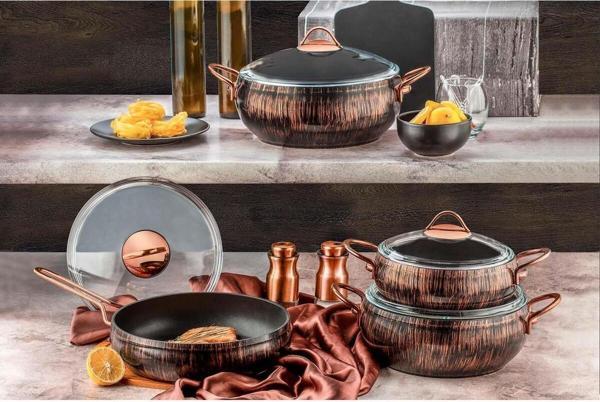 Evimsaray Alize 7 Parça Tencere Seti Bakır - Image 1