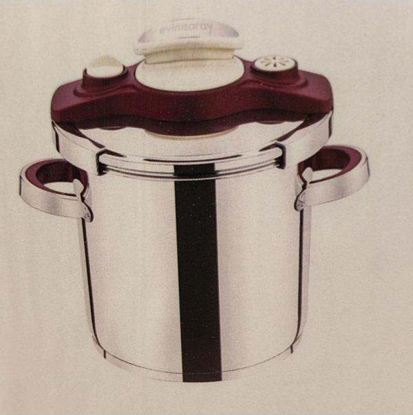 Evimsaray S-1796 6 Litre Mor Düdüklü Tencere - Image 1