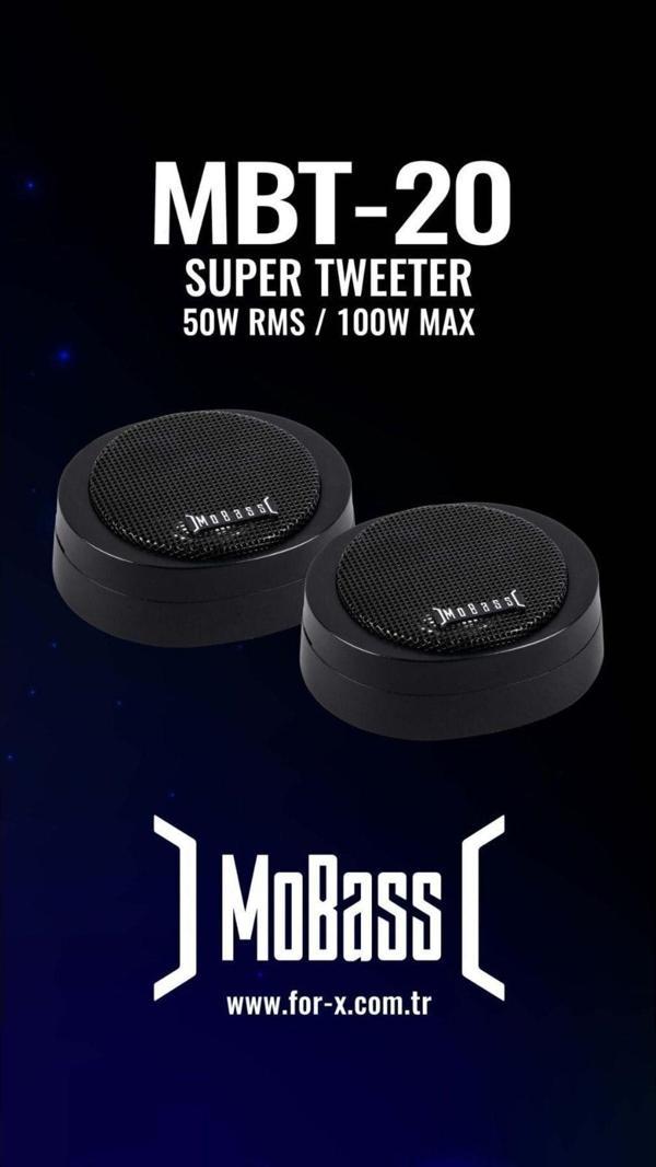 MOBASS Mbt-20 20Mm Dome Tweeter 50W Rms Power 100W Max Power 2Li Takım - Image 1