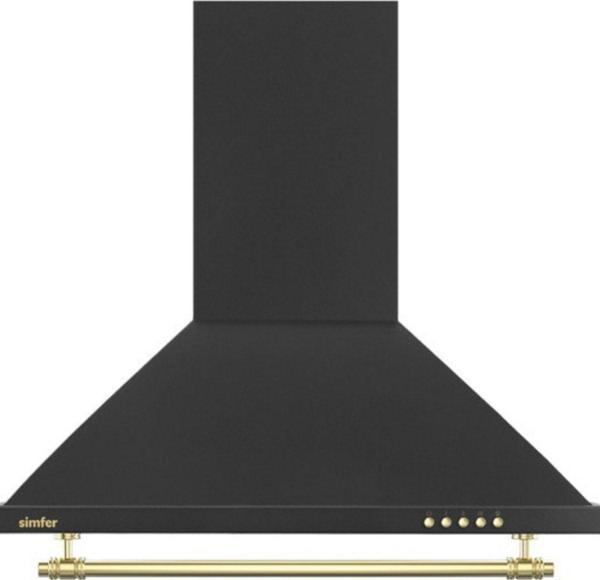 Simfer 9612 Piramit Davlumbaz, Duvar Tipi, 60 Cm, Retro Siyah - Image 1