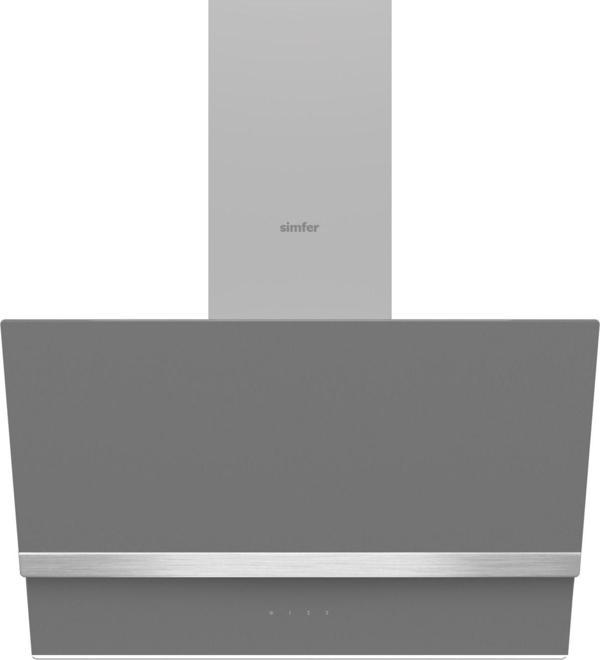 Simfer Sd8740 60 Cm Premium Inox Dekorlu Gri Cam Davlumbaz - Image 1