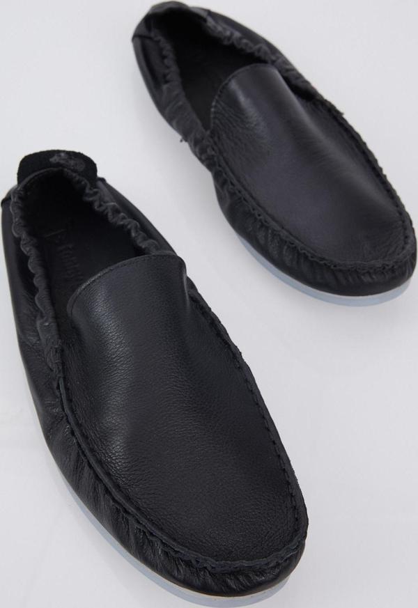 Tonny Black Erkek Siyah Arkası Lastikli Rahat Kalıp Hakiki Deri Loafer - Image 1