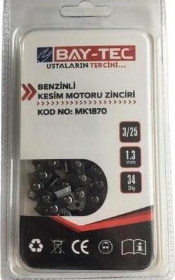 BAY-TEC MK1870 BENZİNLİ KESİM MOTORU ZİNCİRİ 3/25-1.3mm-34 DİŞ - Image 1