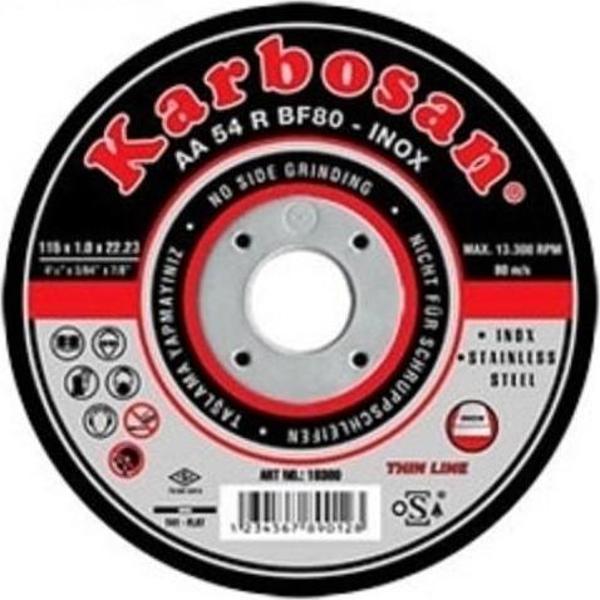 Karbosan Metal Kesici Disk 115X1X22 Mm İnox (25 Adet) - Image 1
