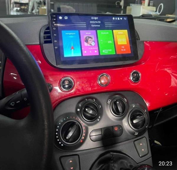 Navmina Fiat 500C 2011-2015 Uyumlu Siyah 9 İnç 2+32 Gb Multimedya - Image 1