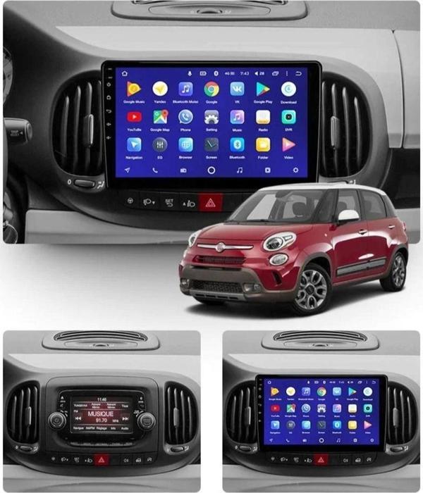 Navmina Fiat 500L 2013-2017 Uyumlu Siyah 9 İnç 2+32 Gb Multimedya - Image 1
