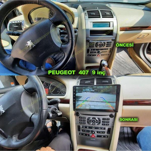 Navmina Peugeot 407 2004-2011 Uyumlu 9 İn. 4-32 Gb Multimedya Kamera - Image 1
