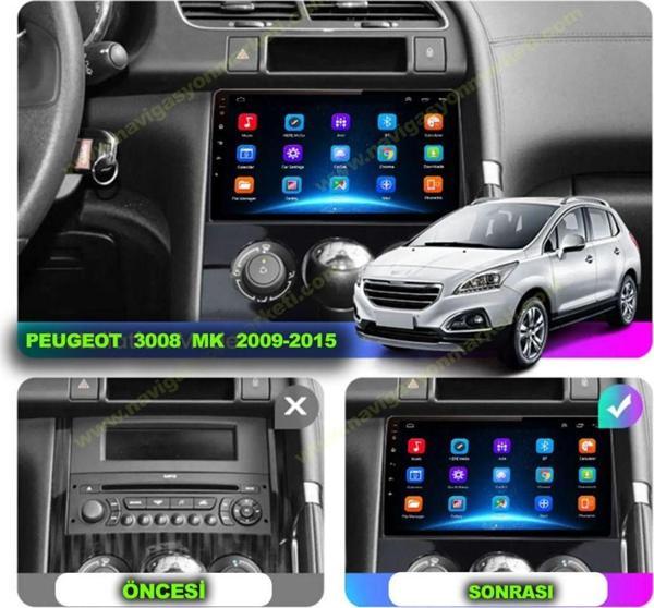 Navmina Peugeot 5008 / 3008 Manuel Klima Uyumlu 9 İnç 4-32 Gb Multimedya Kamera - Image 1