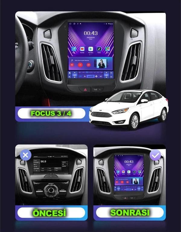 Navmina Ford Focus 3-4 2012-2018 Uyumlu 9.7 İnç Tesla 2+32 Gb Multimedya - Image 1