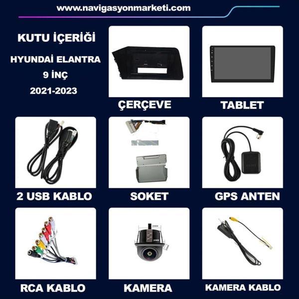 Navmina Hyundai Elantra 2021-2023 Uyumlu 9 İnç 2+32 Gb Multimedya - Image 1