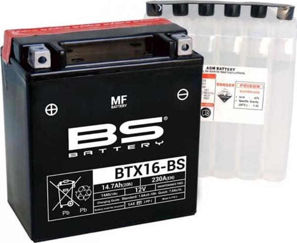 Bs Akü Btx16-bs 12v14ah Gılera Gp 600 Kawasakı Vn Classıc 1500 Vn 1700 Pıaggıo Mp3 Beverly Tourer 40 - Image 1