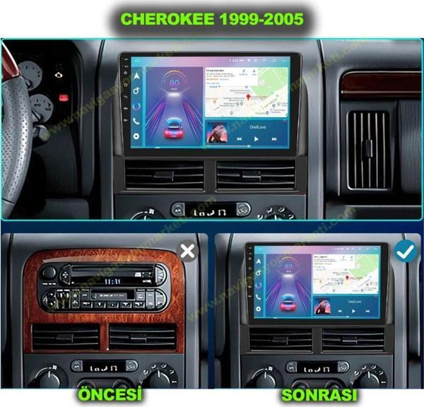 Navmina Jeep Cherokee 1999-2005 Uyumlu 9 İnç 4-32 Gb Multimedya Kamera - Image 1