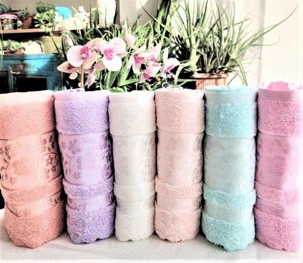 Z&N Style Annem Gardenya 50X90 Cm. Jakarlı Bukle Çeyizlik Lüks Havlu Seti (6'Lı Set) - Image 1