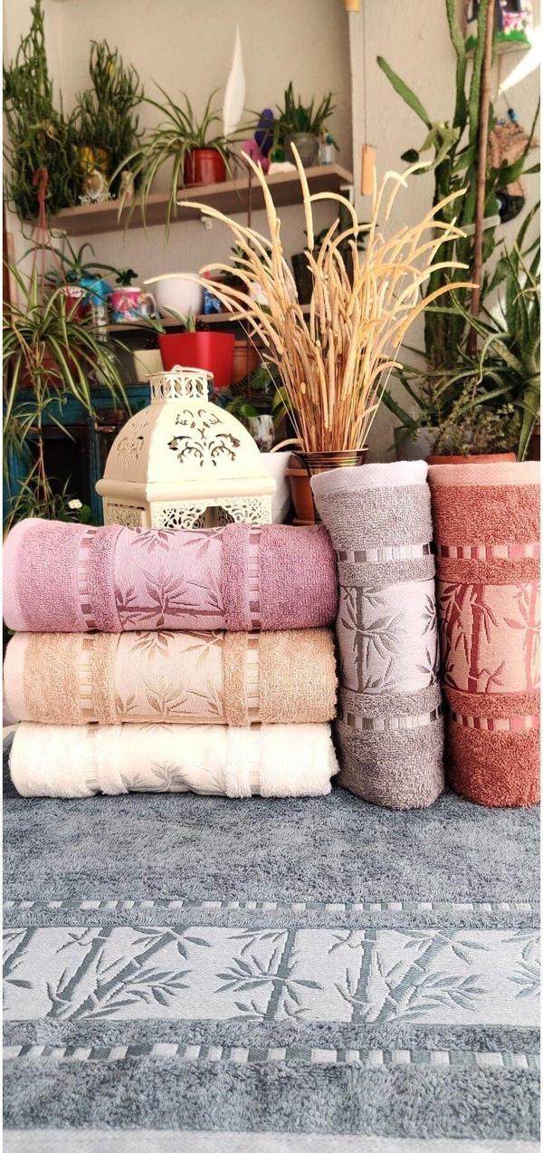 A.Z.H. Çeyizlik Lüks Ribella Bamboo 50X90 Cm. Bambu El&Yüz Havlu Seti 6.Lı Set - Image 1