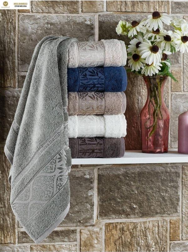 Z&N Style Süper Lüks Miss Bamboo 50X90Cm. Çeyizlik El&Yüz 6'Lı Havlu Seti (Çantalı, %70 Bambu Lifi) - Image 1