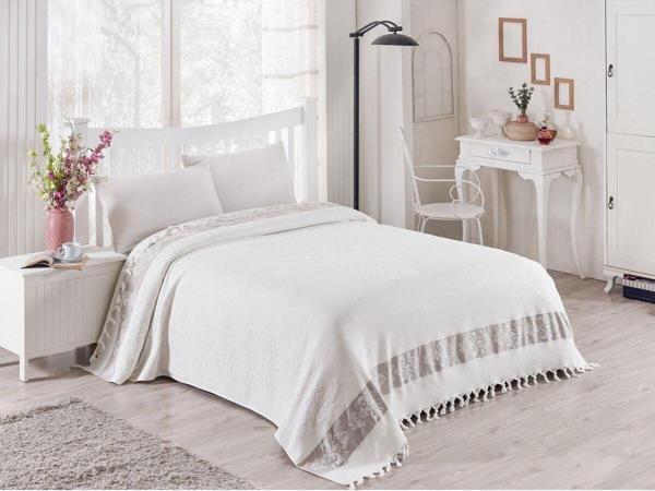 Z&N Style Ahuse Çift Kişilik 200Cm X 220Cm Battal Boy Saçaklı Havlu Pike %100 Pamuk Rahat Terletmez - Image 1