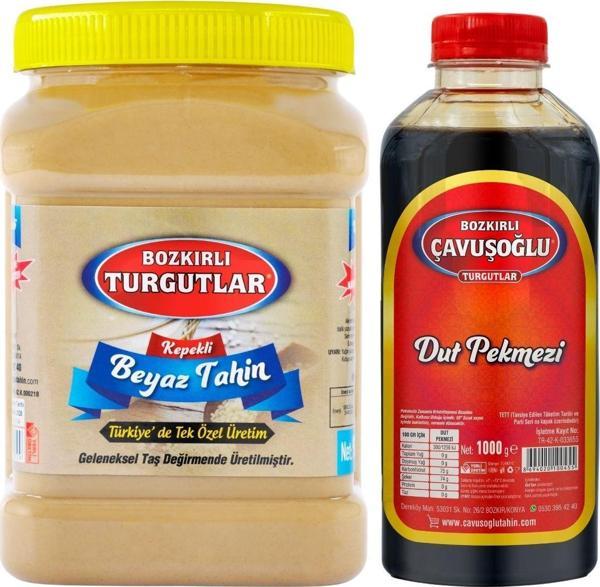 Bozkırlı Çavuşoğlu Beyaz Tek Kavrulmuş Özel Üretim Kepekli Bozkır Tahini 930G + Dut Pekmezi 1000G - Image 1