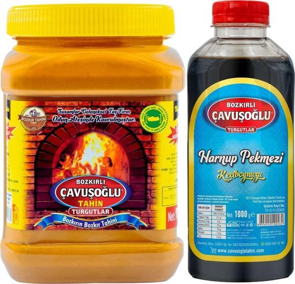 Bozkırlı Çavuşoğlu Çifte Kavrulmuş Kepeksiz Bozkır Tahini 930 Gr Çavuşoğlu Keçiboynuzu Pekmezi 1000 Gr - Image 1