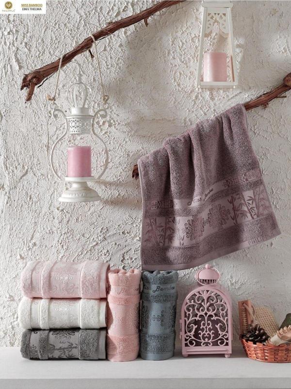 Z&N Style Annem Miss Bamboo Thelma 50X90Cm. Lüks Ihraç Malı El&Yüz 6'Lı Havlu Seti %70 Bambu Lifi (Çantalı) - Image 1