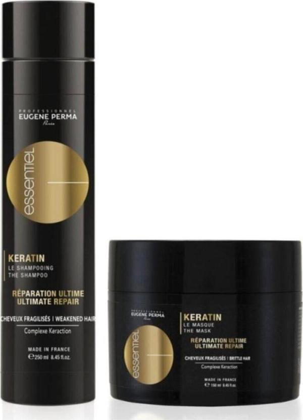Eugene Perma Eugene Yıpranmış Röfleli Boyalı Saçlar Için Keratin Şampuan 250 Ml Keratin Maske 150 Ml - Image 1