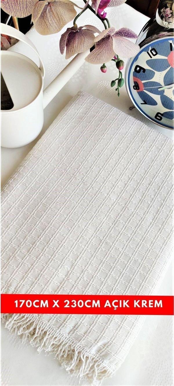 A.Z.H. Windores 170X230Cm. Çok Amaçlı Naturel Koltuk, Kanepe, Divan, Çekyat Dekoratif Koltuk Örtüsü A.Krem - Image 1