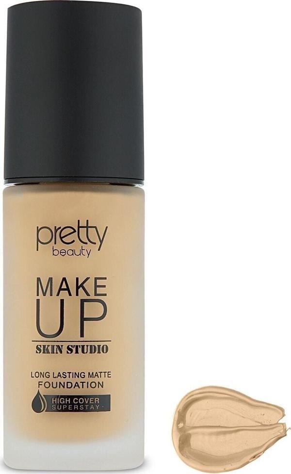 Pretty Beauty Make Up Skın Studıo Yüksek Kapatıcı Etkili Matte Fondöten No:3 - Image 1