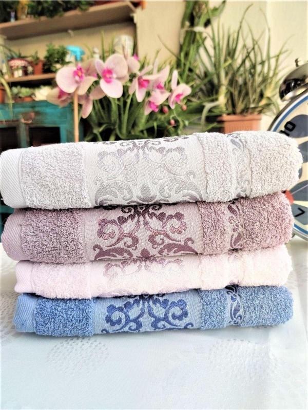 Z&N Style Annem Bukle Jakarlı 50X90 Cm. Çeyizlik El Ve Yüz 4'Lü Lüks Havlu Seti (Özel Çantalı Amblajında) - Image 1