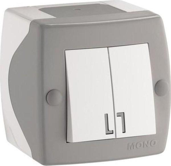Mono Komütatör Octans Serisi Sıva Üstü Gri+Beyaz Renk 104-102 - Image 1