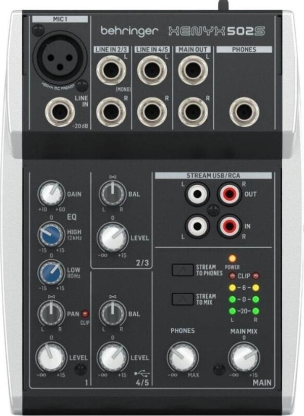 Behringer Xenyx 502S Premium Analog 5-Input Mixer With Usb Streaming Interface - Image 1