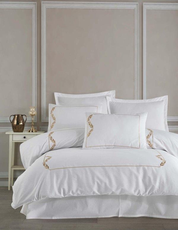 Altınbaşak Çeyizlik %100 Cotton Urban&Chic Mısha Gold Tek, Çift Kişilik Nevresim Takımı Takımı 6 Parça "Kutulu" - Image 1