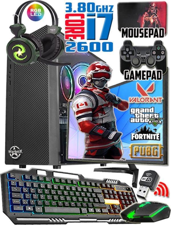 Warbox Alpin I7 2600 Turbo:3.80Ghz 8Gb Ram 128Gb Ssd 250Gb Hdd R7 240 4Gb E.Kartı 19" Monitör Gaming Set - Image 1