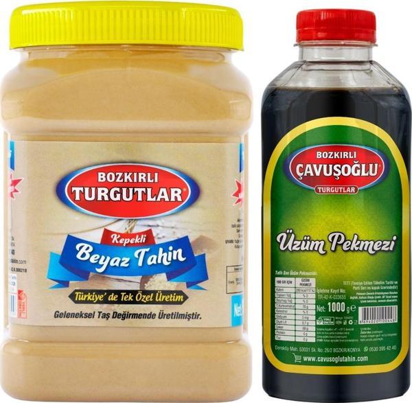 Bozkırlı Çavuşoğlu Turgutlar Kepekli Beyaz Tahin 930G Çavuşoğlu Üzüm Pekmezi 1000G - Image 1