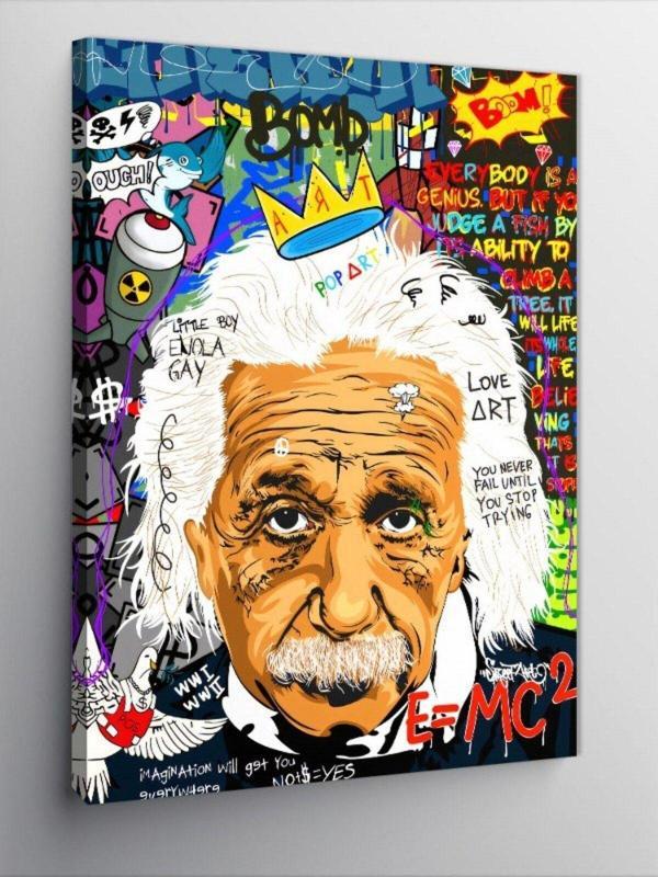Kanvas Tablo Albert Einstein Pop Art - Image 1