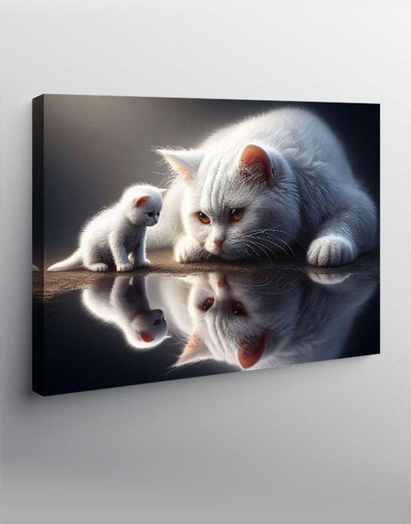 Kanvas Tablo Anne Ve Yavru Kedi - Image 1