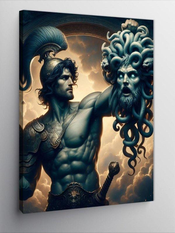 Kanvas Tablo Apollo Ve Yılan Başlı Adam Miteloji - Image 1