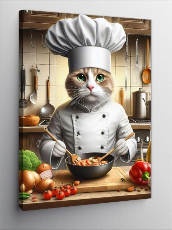 Kanvas Tablo Aşçı Kedi - Image 1