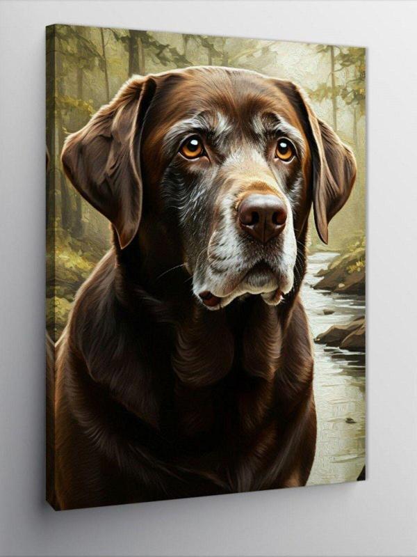 Kanvas Tablo Av Köpeği Ve Nehir - Image 1
