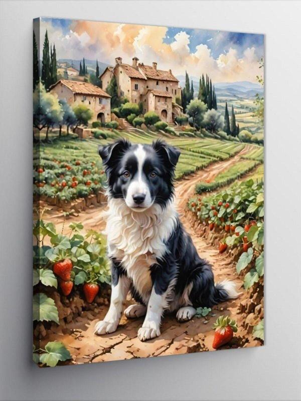 Kanvas Tablo Bağda Köpek - Image 1