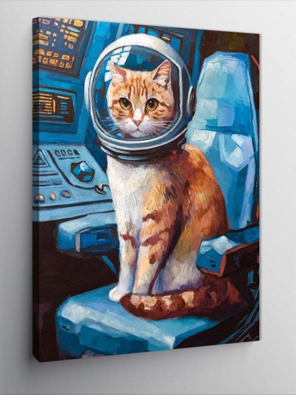 Kanvas Tablo Astronot Kedi - Image 1