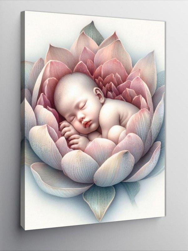 Kanvas Tablo Çiçek Ve Bebek - Image 1