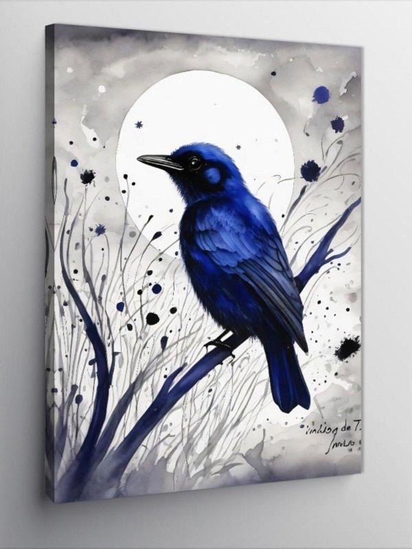 Kanvas Tablo Daldaki Mavi Kuş - Image 1