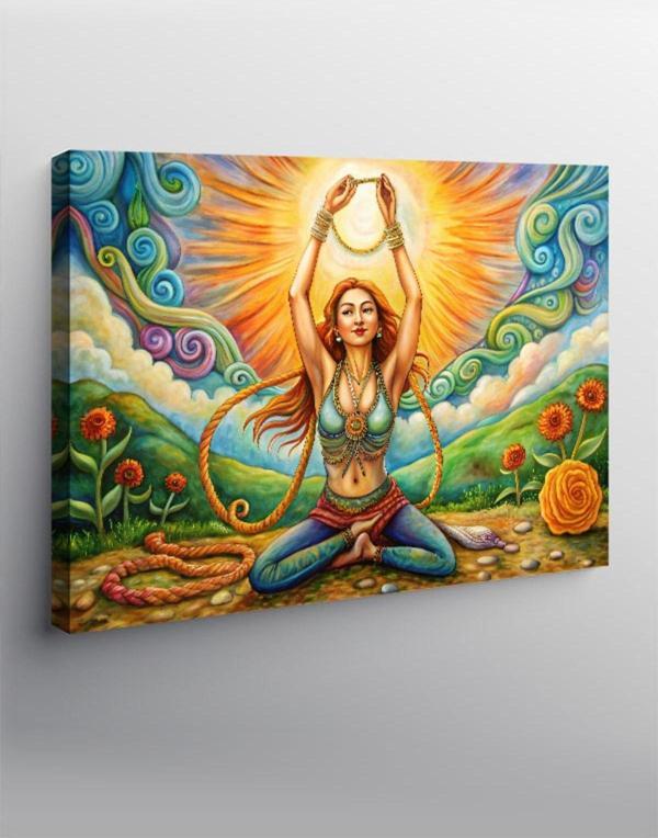 Kanvas Tablo Doğada Yoga Yapan Kadın - Image 1